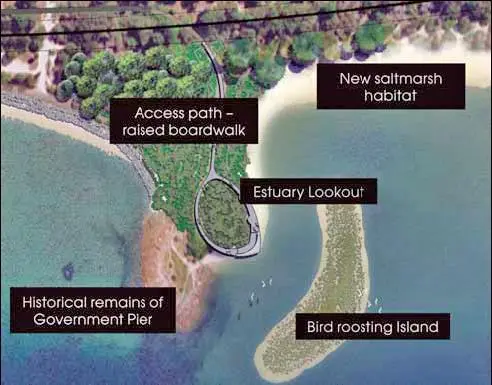 Estuary lookout and bird roosting island