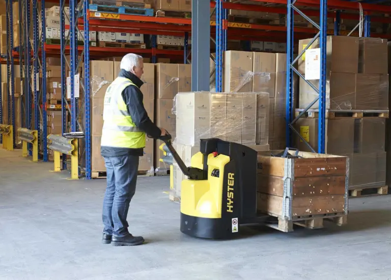 The new Hyster pedestrian powered pallet truck series is designed for use in applications throughout the supply chain