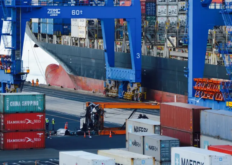Toppled port equipment