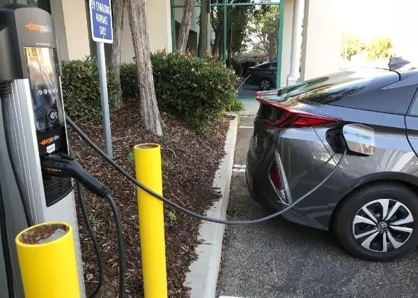 The charging system uses ChargePoint technology and will fully charge an electric vehicle within four to five hours