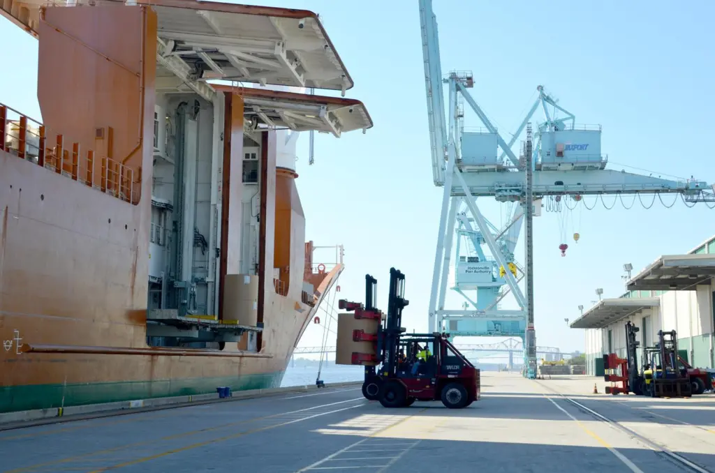 JAXPORT counts its diversified labour as a key selling point for its breakbulk business. Credit: JAXPORT