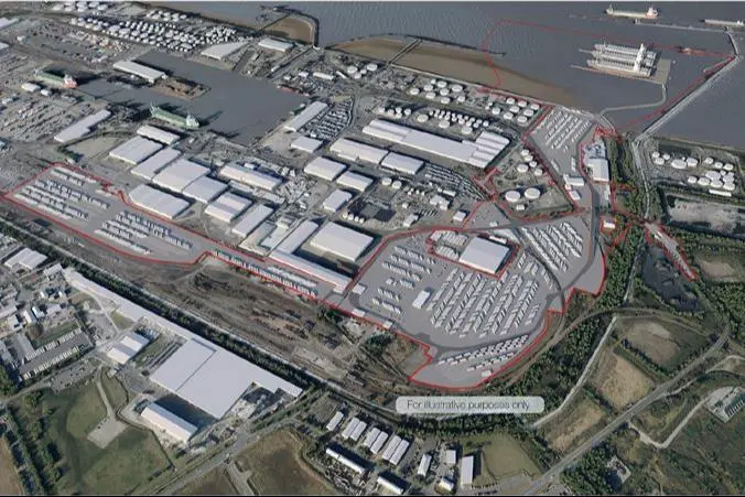 The image shows the area earmarked for the the new ferry terminal at Immingham
