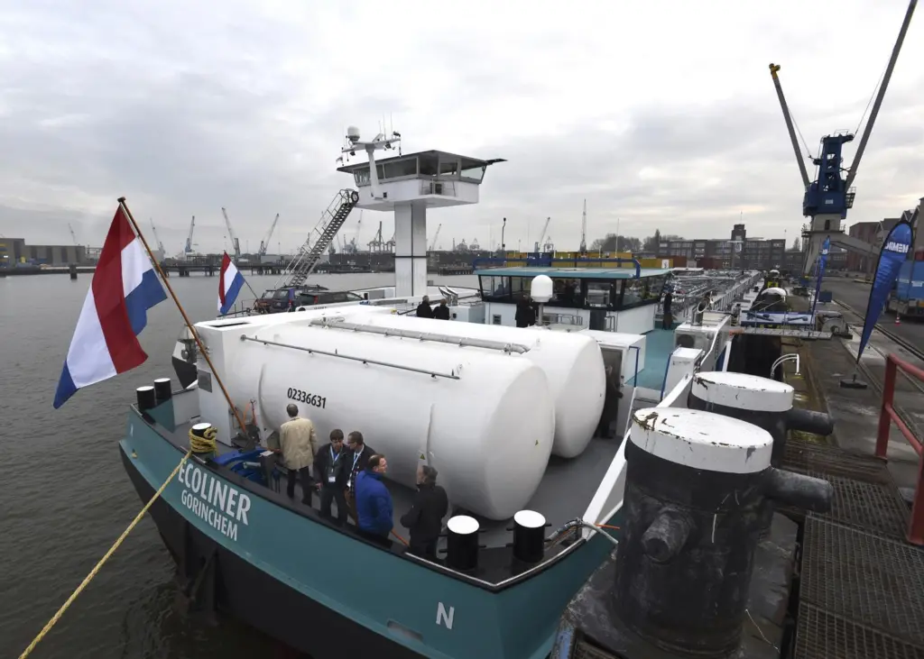 The vessels present at the event included Damen’s 100% LNG-fuelled type C tanker EcoLiner Photo: Port of Rotterdam/Marjolein Boer