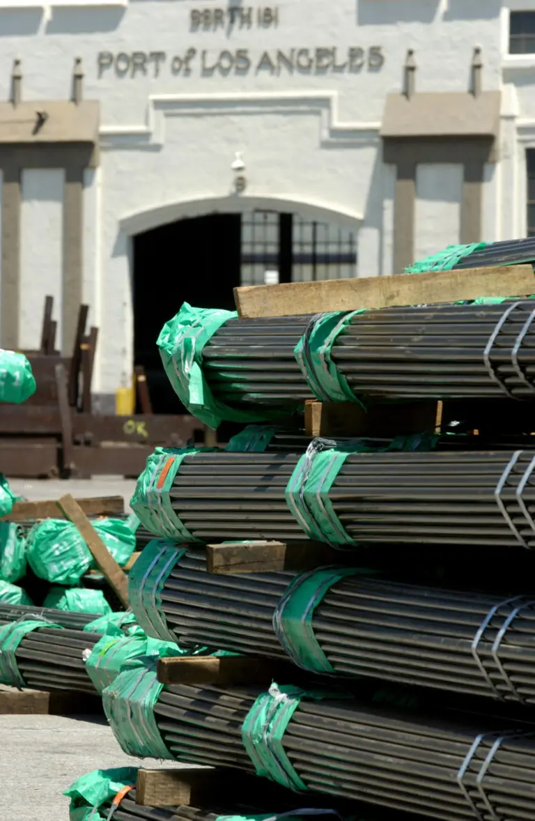 Lower volumes: steel exports are down at Los Angeles. Credit: Port of Los Angeles