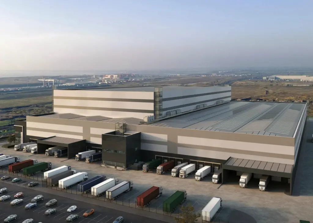 A CGI render of the future DHL facility at DP World London Gateway Logistics Park Photo: DP World