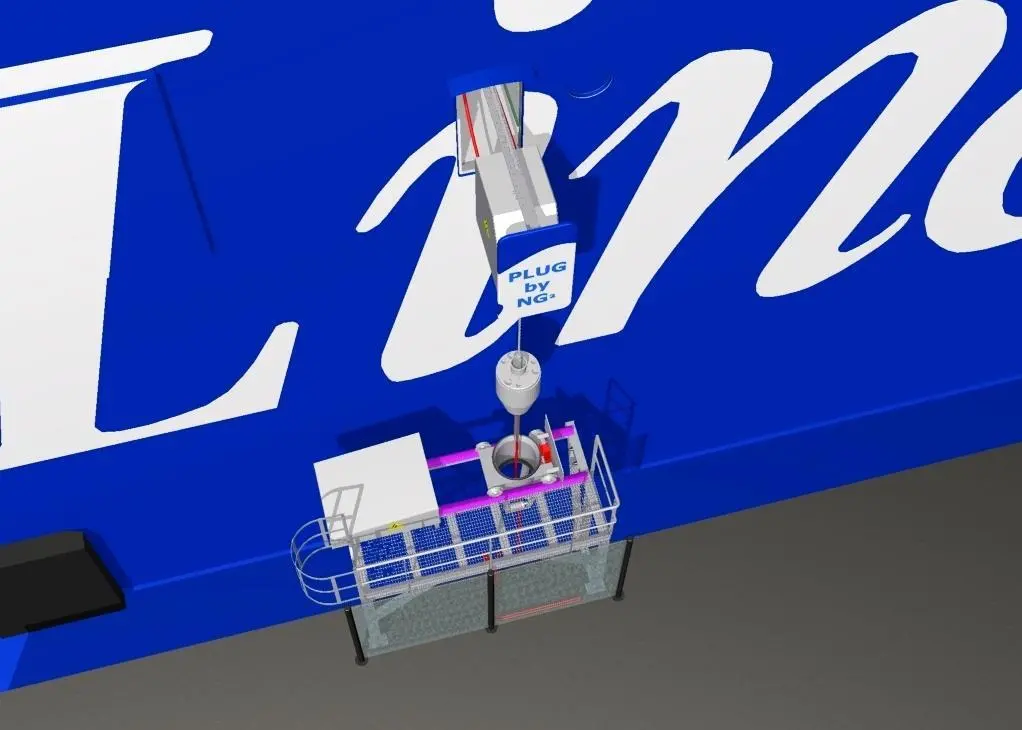 The PLUG shore power system automatically mates and disconnects,