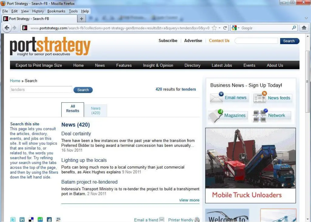 Enhanced search to benefit portstrategy.com users