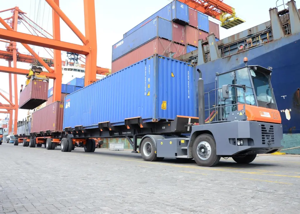 The MTS allows for the transportation of more containers in a single haul compared to the traditional single-trailer system