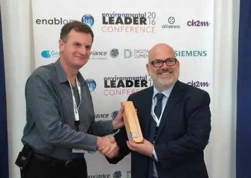 Mike Winter accepting award on behalf of AkzoNobel
