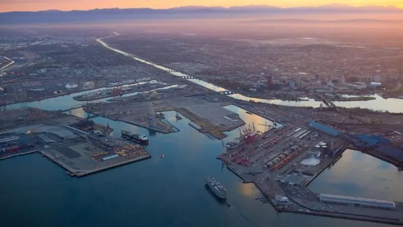The Port of Long Beach (pictured) is just one of many ports no longer accepting new Hanjin imports or exports. Credit: Port of Long Beach