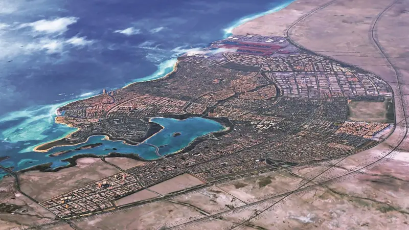 Ambitious: King Abdullah Economic City with its associated port will, when built, sprawl out across the desert