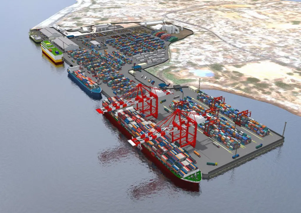 Extension works are underway at the Port of Freetown.