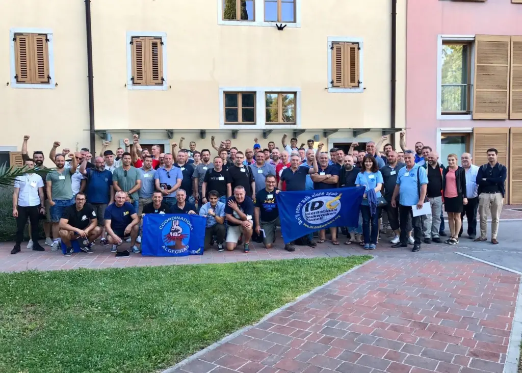 European dockers are protesting in solidarity