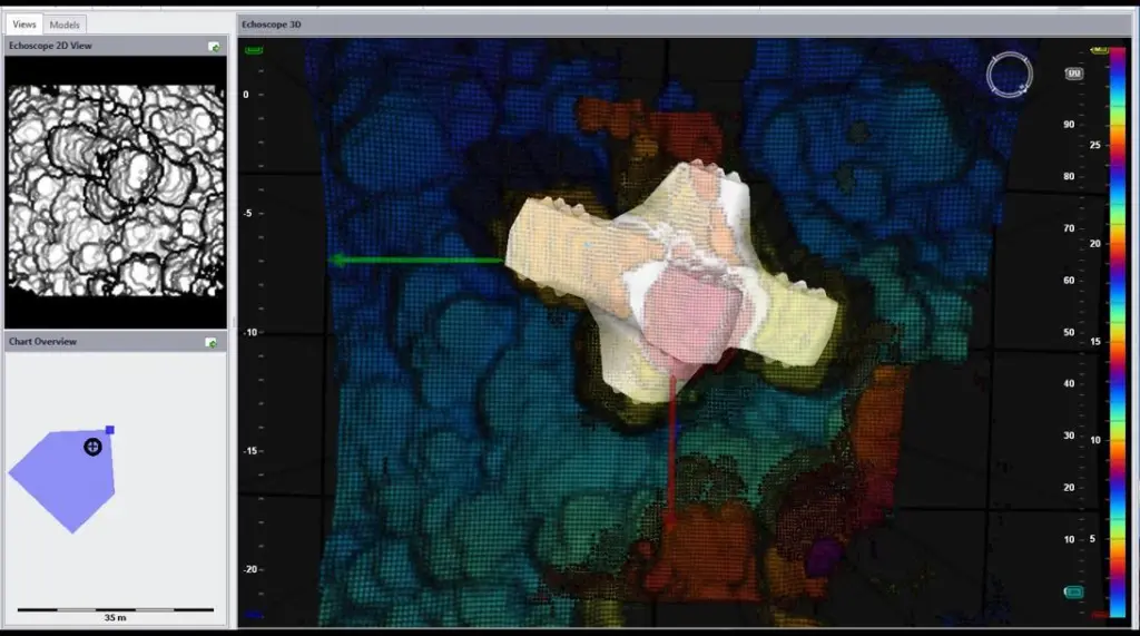 Echoscope visualises the  block placement and underlying terrain