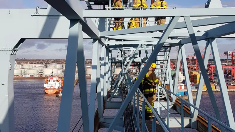 Peel's Dublin port invited Dublin Fire Brigade to the port to act out worst case scenarios. Credit: Peel Ports