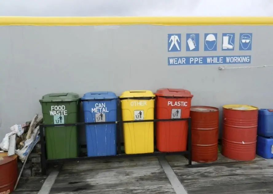 Port waste bins