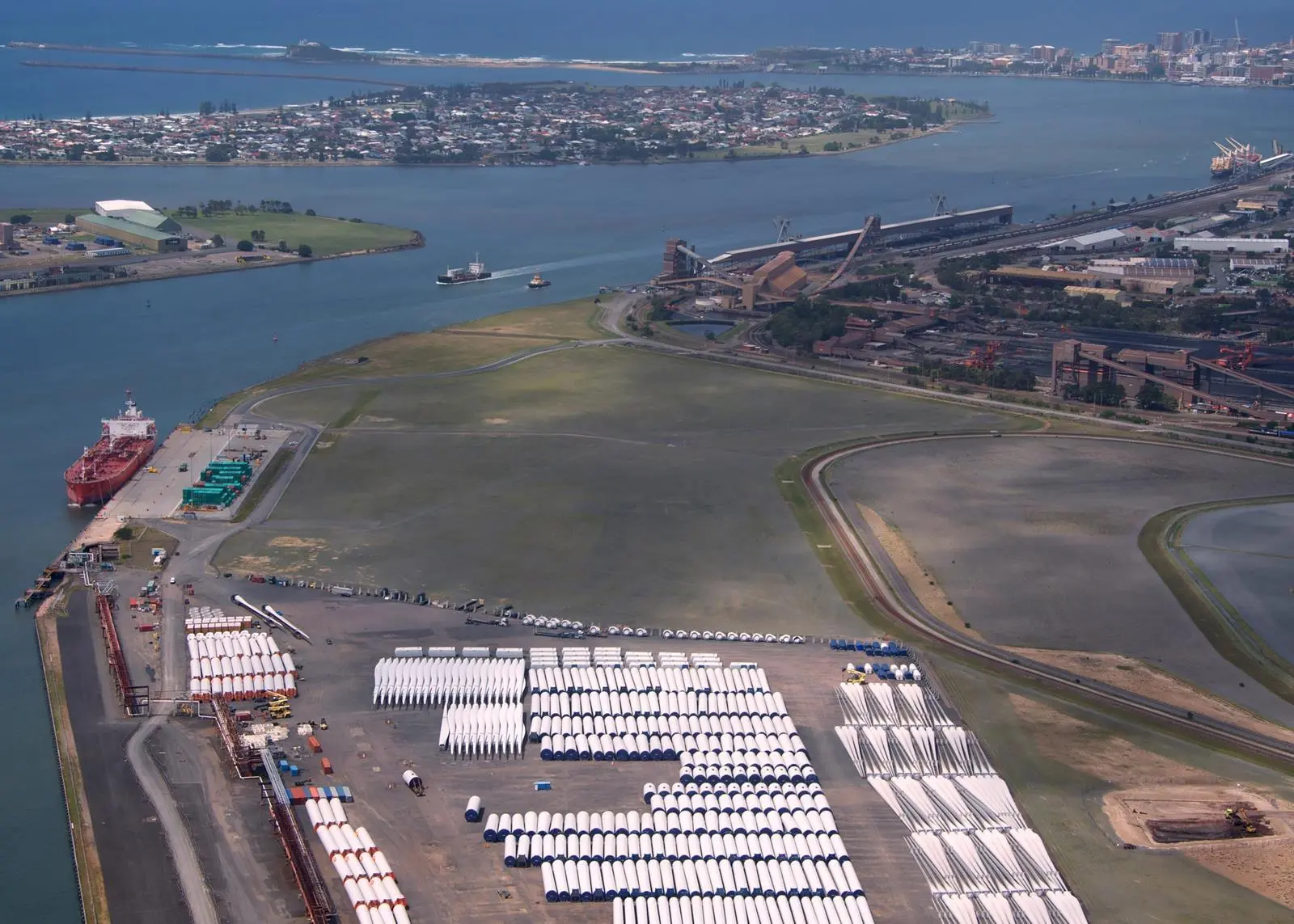 Aerial view of the Port of Newcastle.