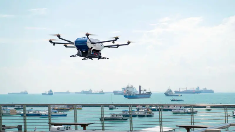 A drone in flight