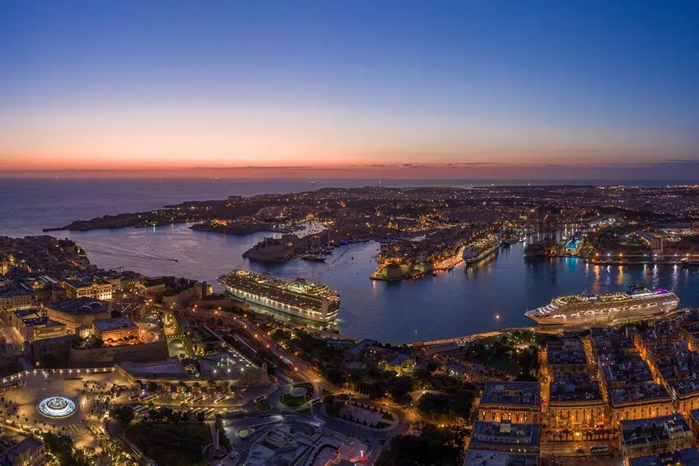Valletta Cruise Port by night.