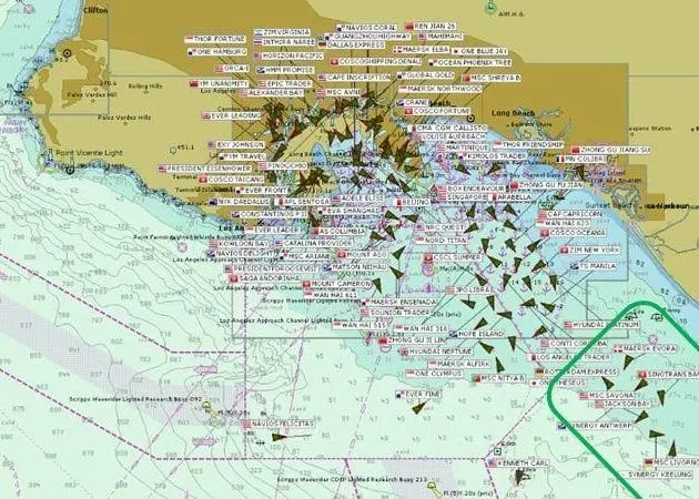 Ships in anchorages and drift areas