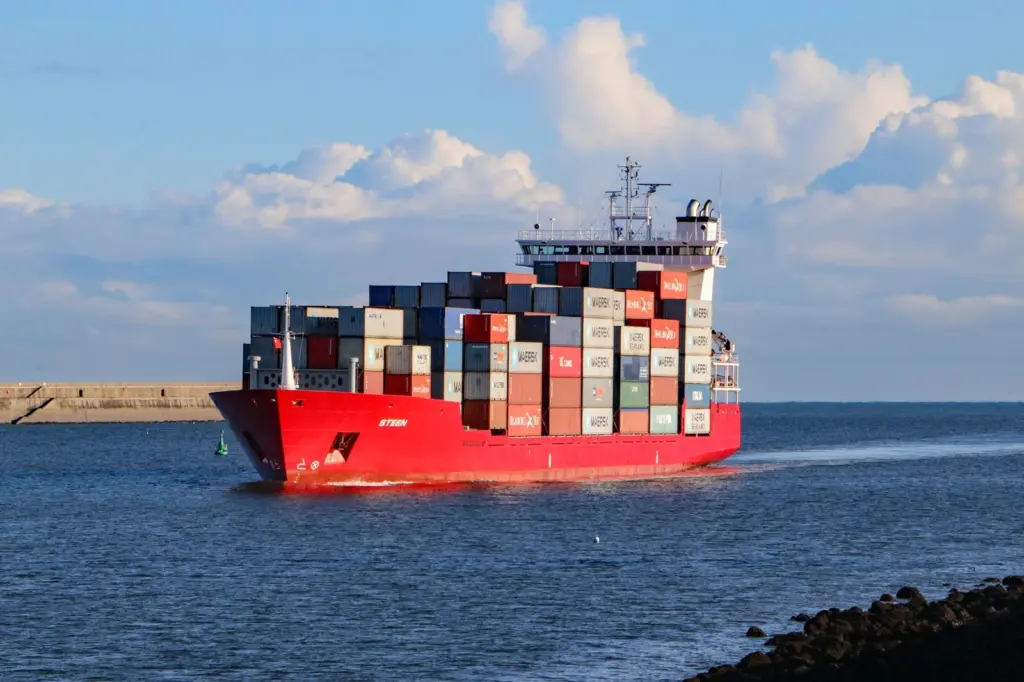 Container ship at the Port of Tyne