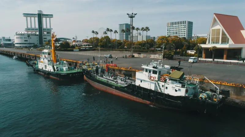 Tahara Maru refueling at Nagoya Port Garden Pier