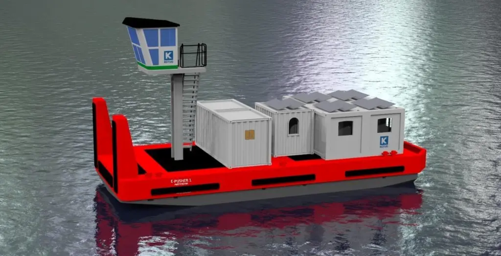 Kotug’s E-Pusher type M is barging cocoa beans between Cargill and the Port of Amsterdam
