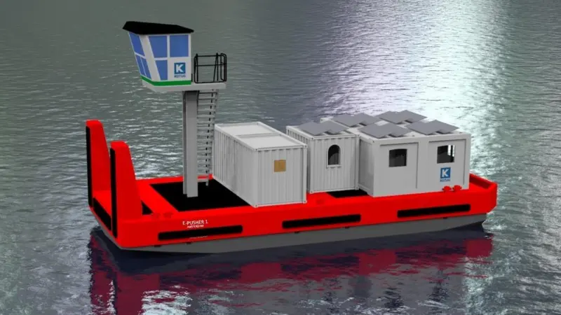 Kotug’s E-Pusher type M is barging cocoa beans between Cargill and the Port of Amsterdam
