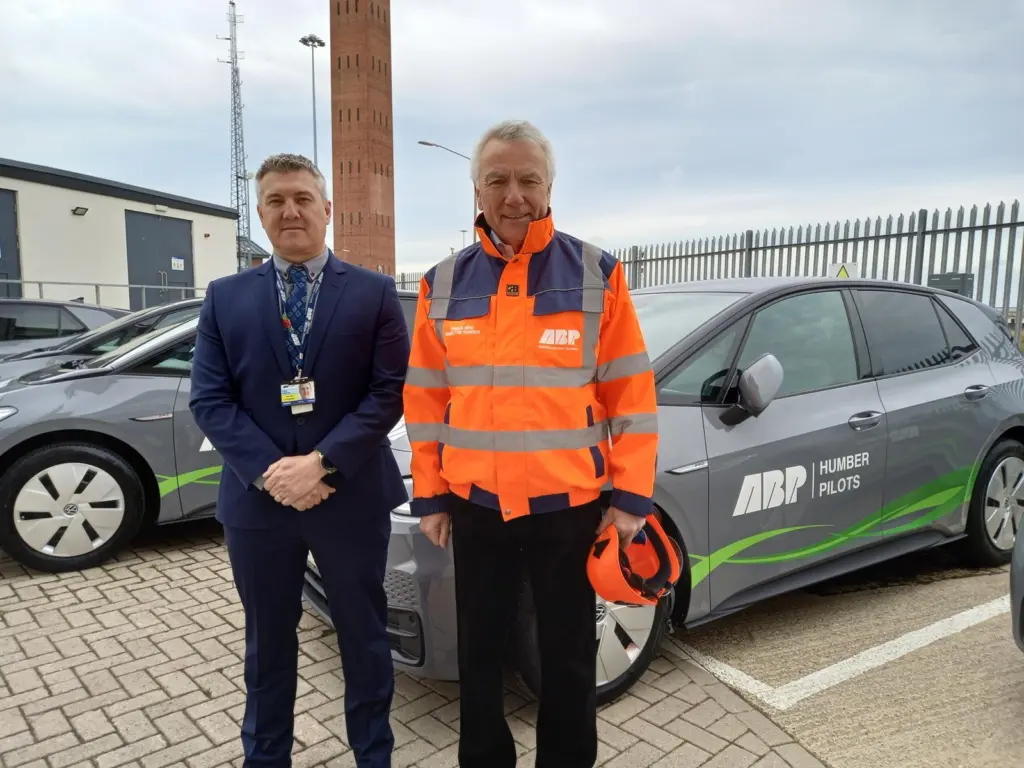 The fleet of new Volkswagen ID.3 electric cars being trialled by the Humber Marine Pilots