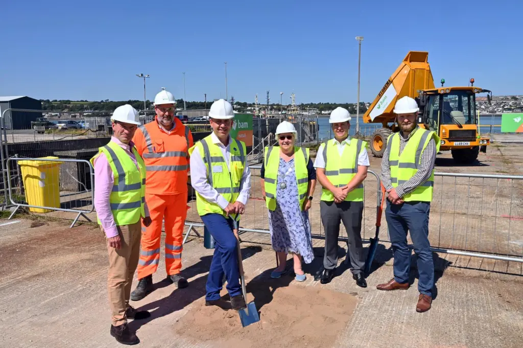 Representatives from across the region came together to celebrate the start of the construction of a new supersize slipway at Pembroke Port which will provide maximum flexibility for