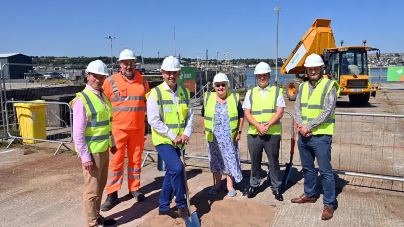 Representatives from across the region came together to celebrate the start of the construction of a new supersize slipway at Pembroke Port which will provide maximum flexibility for
