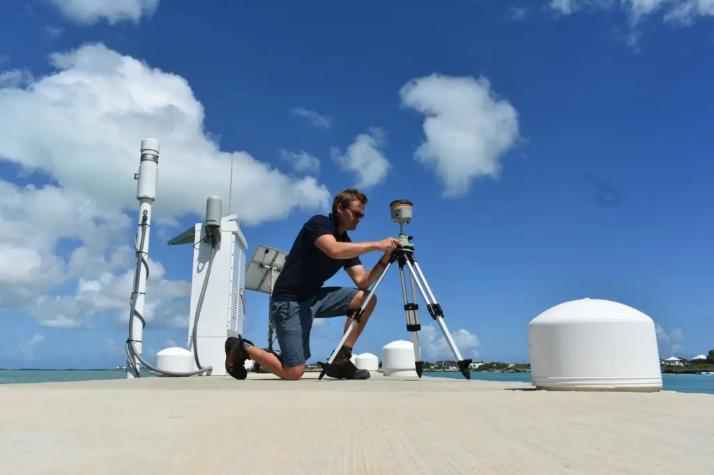 An environmental monitoring station in the Caribbean