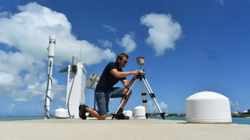 An environmental monitoring station in the Caribbean