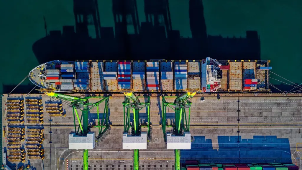 Cargo ship at dock