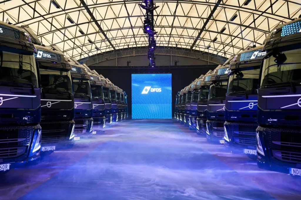 The DFDS electric trucks at the Port of Gothenburg