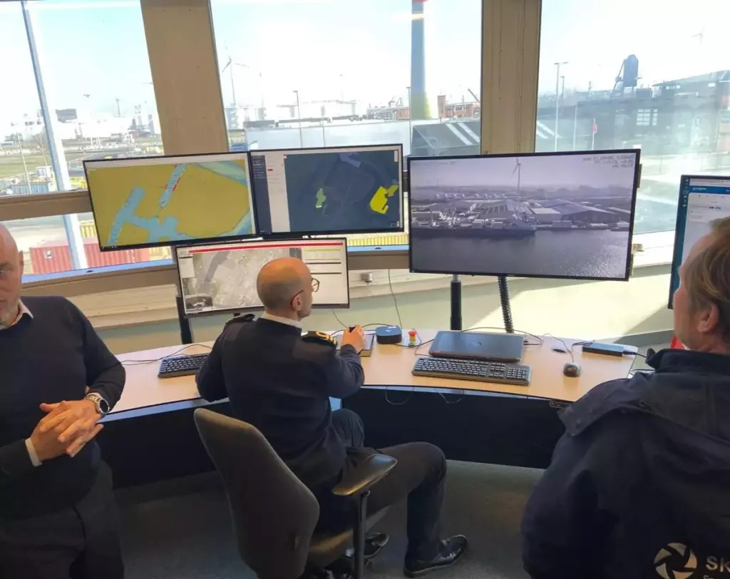Drone being operated at the Port of Antwerp-Bruges