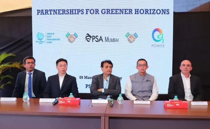 Signing of the MoU to create a new solar farm at PSA Mumbai