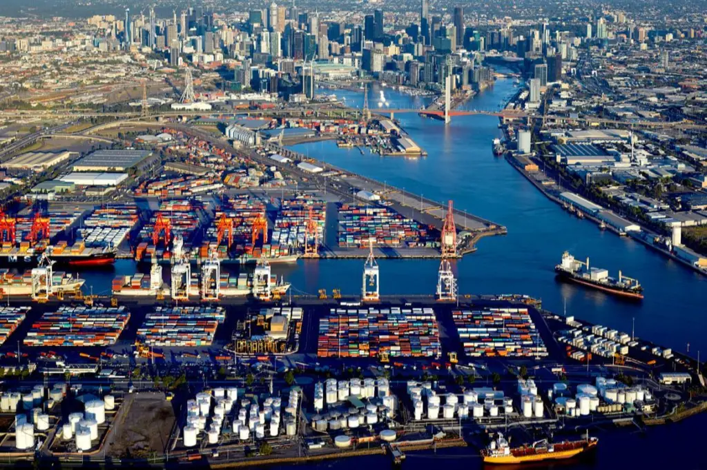 Port of Melbourne view overhead