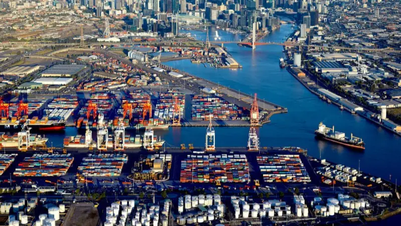 Port of Melbourne view overhead