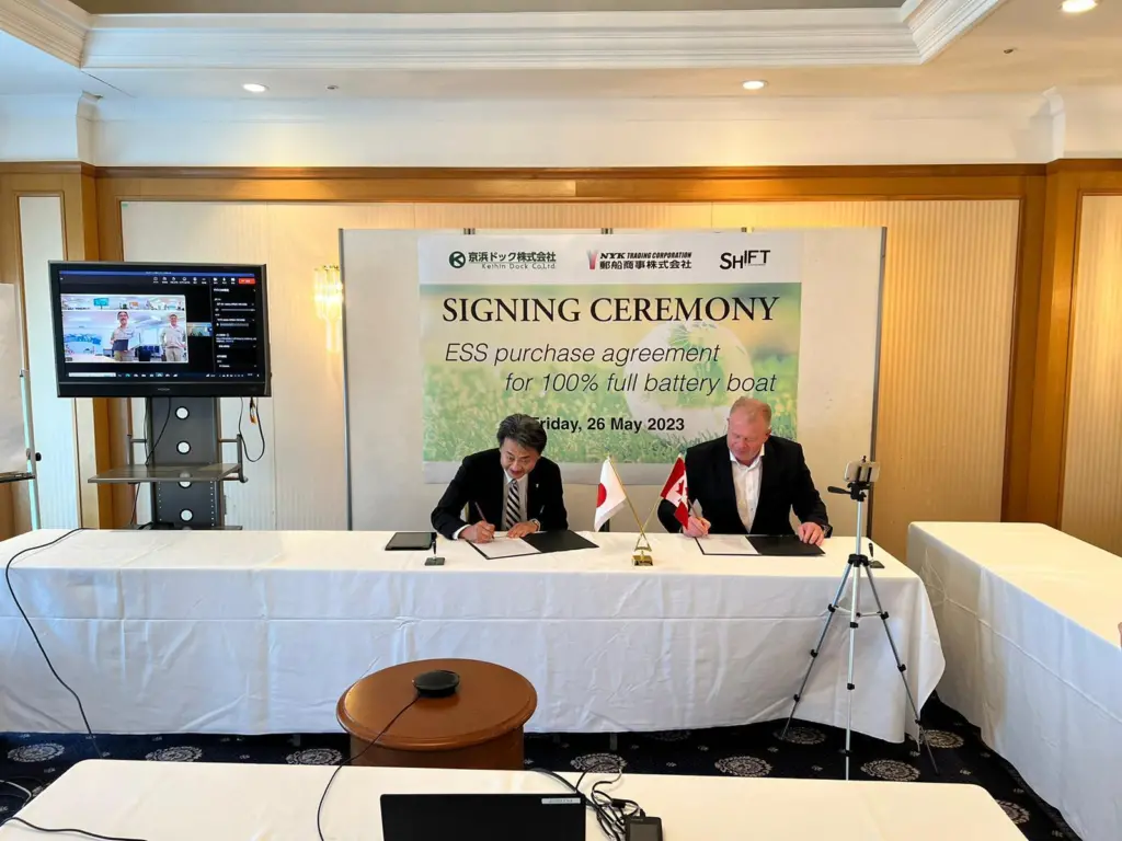 Signing ceremony between Keihin Dock, Shift Clean Energy and NYK Trading