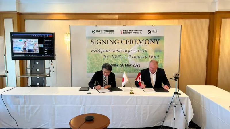 Signing ceremony between Keihin Dock, Shift Clean Energy and NYK Trading