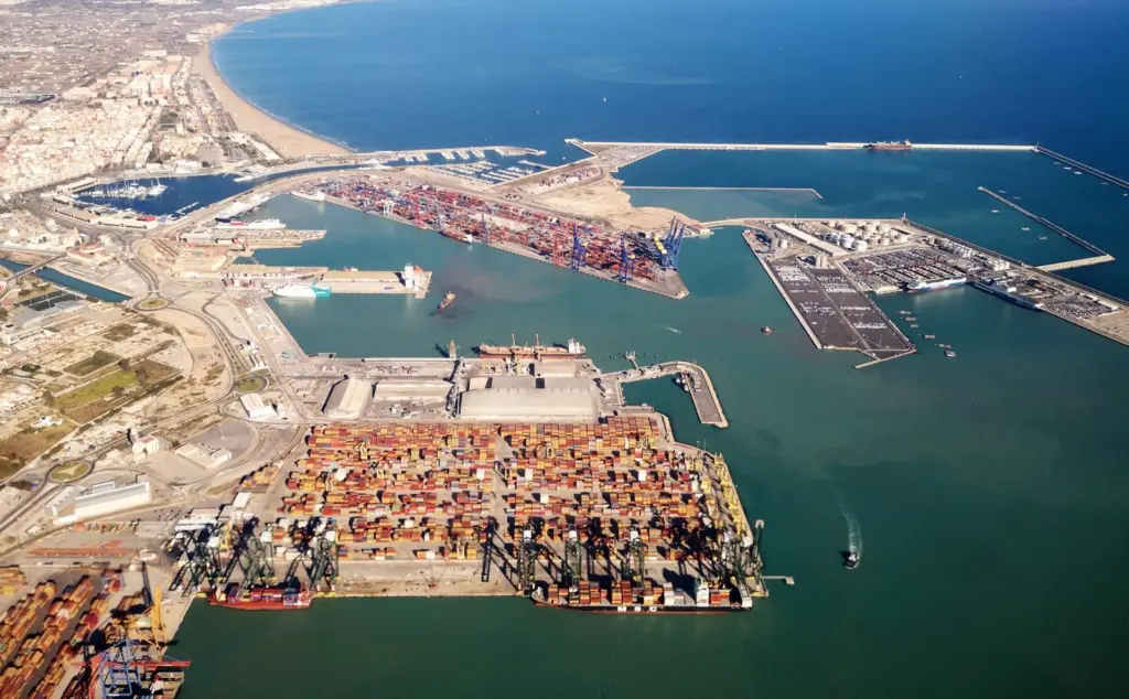 aerial view of the Port of Valencia in Spain