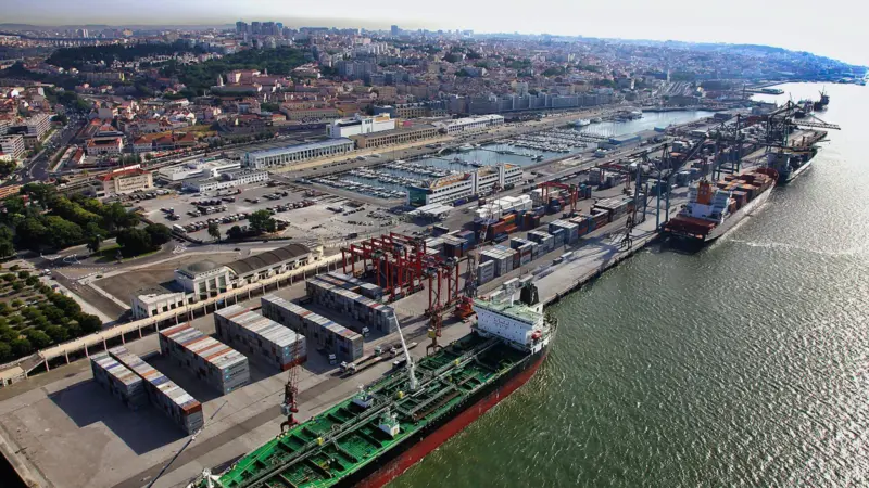 The Port of Lisbon overhead