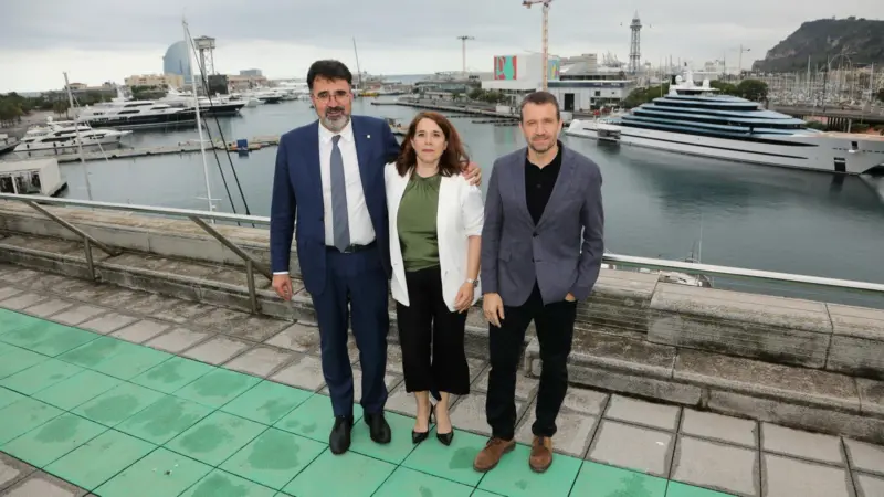 (l-r) Port of Barcelona president Lluís Salvadó, director of port innovation, Emma Cobos, and Tech Barcelona CEO Miquel Martí