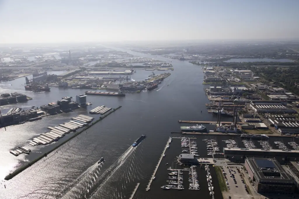 Overhead shot of the Port of Amsterdam