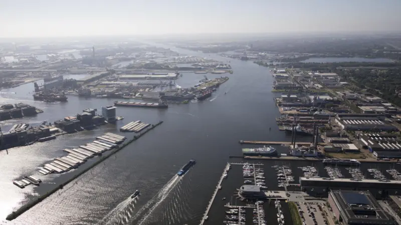 Overhead shot of the Port of Amsterdam