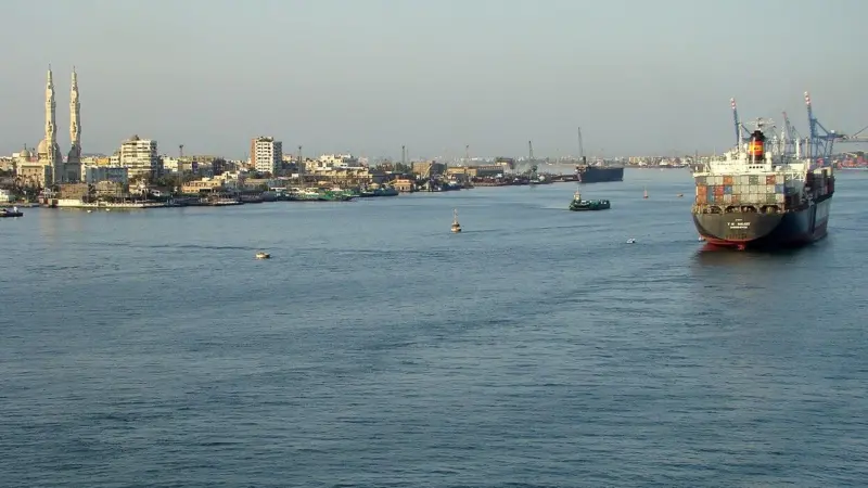 The Suez Canal at Port Said