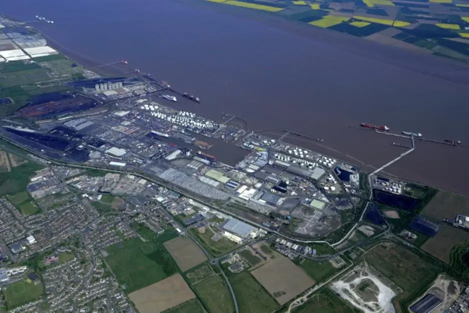 Overhead of the Port of Immingham UK