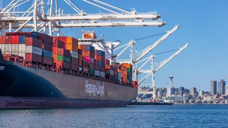 Hapag-Lloyd container ship at port