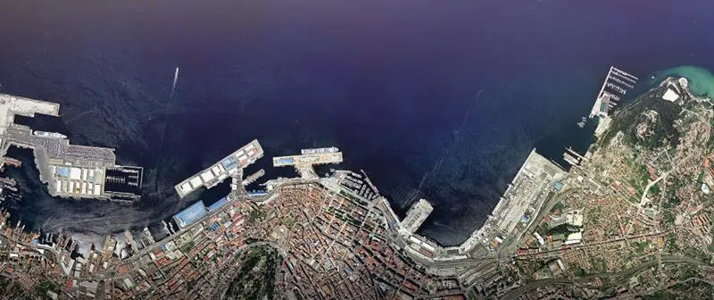 Aerial port shot